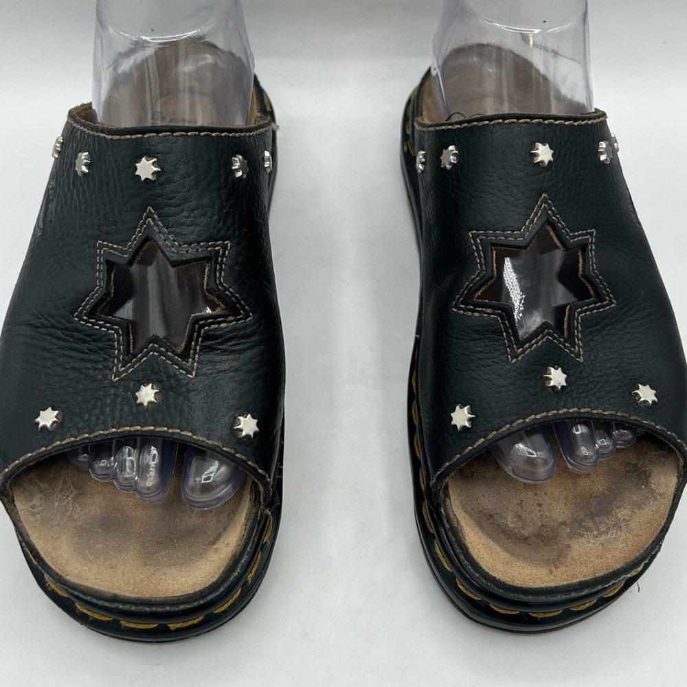 RARE vintage Dr Marten Star Cut Out Studded Slides Made In England Dunnet Sandal - Picture 4 of 17